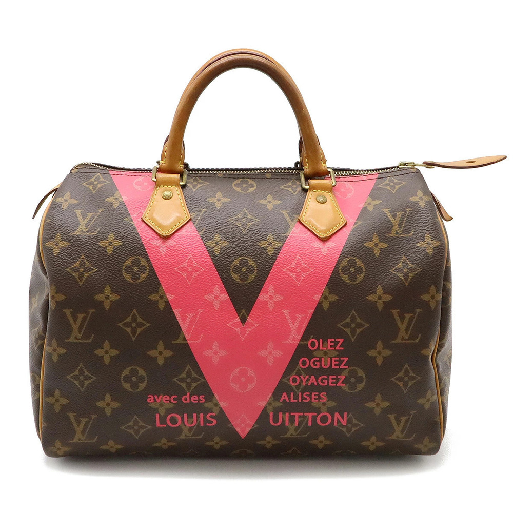 LOUIS VUITTON Monogram V Speedy Handbag Boston Bag